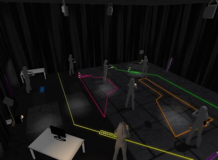 simulation 3D de la scénographie par Frederick Thompson